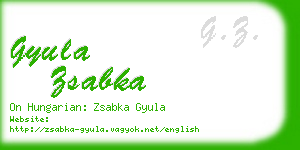 gyula zsabka business card